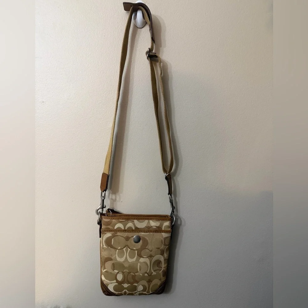 Coach Tan and Brown Crossbody Bag